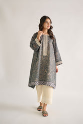 DC-0454 GREY EMBROIDERED KURTA